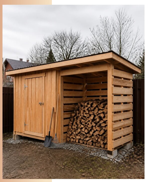 Изготовление и аренда хозблоков с дровником под ключ в Апатитах